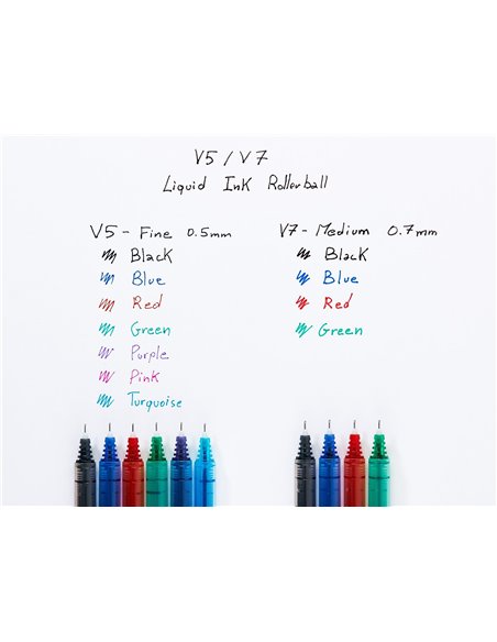 Roller Pilot V5 Hi-Tecpoint, 0.5 mm, 12 bucati/cutie, albastru