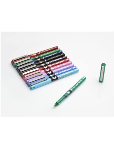 Roller Pilot V5 Hi-Tecpoint, 0.5 mm, 12 bucati/cutie, negru