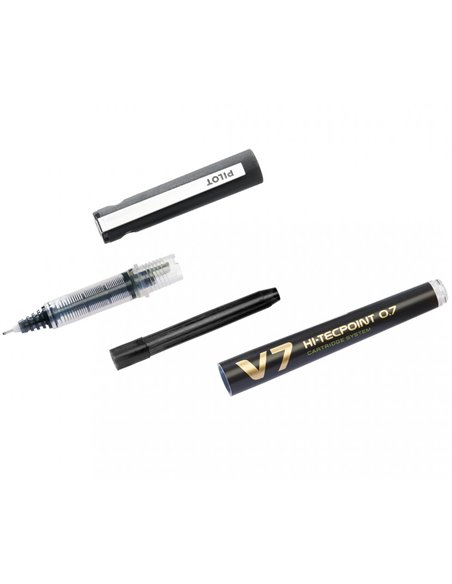 Roller Pilot V7 Hi-Tecpoint, 0.7 mm, 12 bucati/cutie, albastru