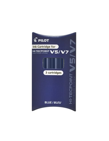 SET-2889++4456,Set roller reincarcabil Pilot V7 Hi-Tecpoint 0.7 mm + 3 rezerve, Albastru