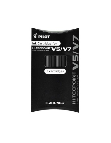 PBC2/0225560,Set roller reincarcabil Pilot V7 Hi-Tecpoint 0.7 mm + 3 rezerve, Negru