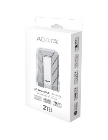 AHD710AP-2TU31-CWH,HDD Extern ADATA HD710 PRO, 2TB, Alb, USB 3.1