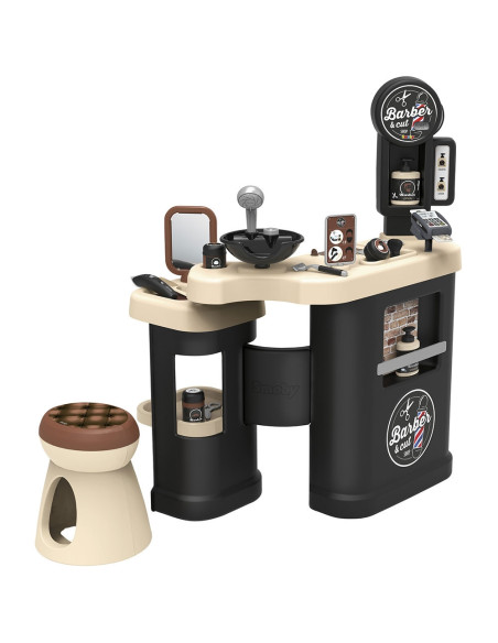 S7600320243,Salon coafura pentru copii Smoby Barber Shop, Barber and Cut negru