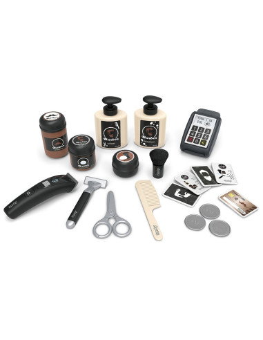S7600320243,Salon coafura pentru copii Smoby Barber Shop, Barber and Cut negru