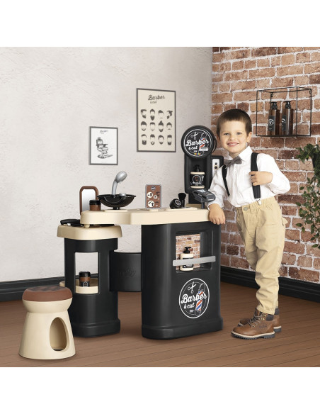 S7600320243,Salon coafura pentru copii Smoby Barber Shop, Barber and Cut negru