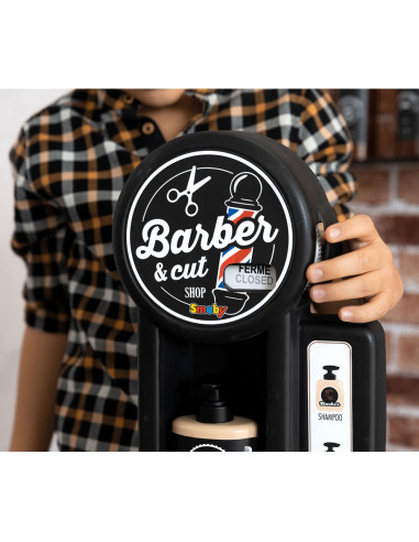 S7600320243,Salon coafura pentru copii Smoby Barber Shop, Barber and Cut negru