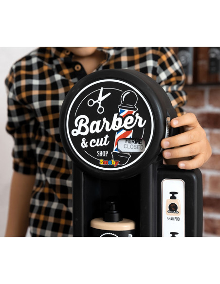 S7600320243,Salon coafura pentru copii Smoby Barber Shop, Barber and Cut negru