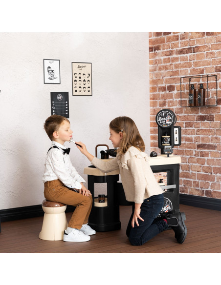 S7600320243,Salon coafura pentru copii Smoby Barber Shop, Barber and Cut negru