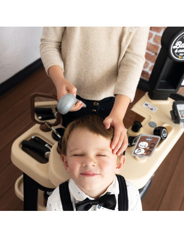 S7600320243,Salon coafura pentru copii Smoby Barber Shop, Barber and Cut negru