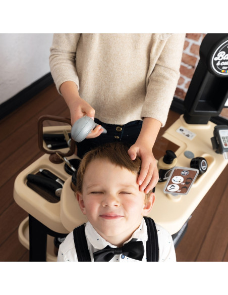 S7600320243,Salon coafura pentru copii Smoby Barber Shop, Barber and Cut negru