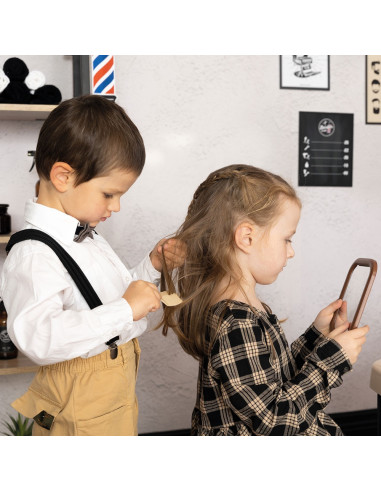S7600320243,Salon coafura pentru copii Smoby Barber Shop, Barber and Cut negru
