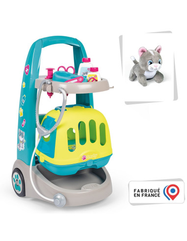 S7600340402,Jucarie Smoby Set veterinar cu carucior si pisica