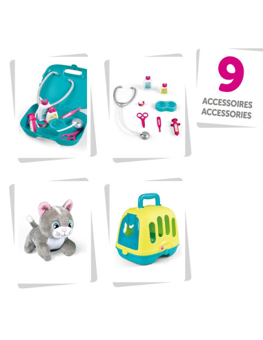 S7600340402,Jucarie Smoby Set veterinar cu carucior si pisica