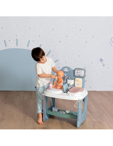 S7600240305,Centru de ingrijire pentru papusi Smoby Baby Care Center albastru cu accesorii