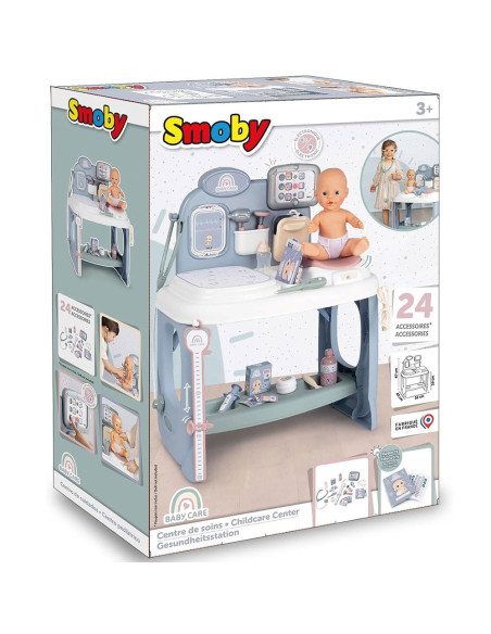 S7600240305,Centru de ingrijire pentru papusi Smoby Baby Care Center albastru cu accesorii