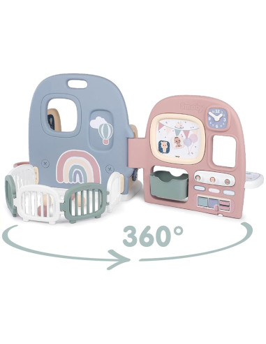 S7600240307,Centru de ingrijire pentru papusi Smoby Baby Care Childcare Center albastru roz cu accesorii
