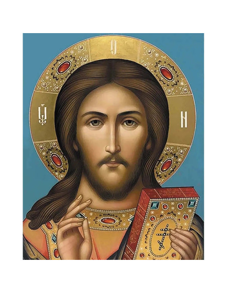 GBN313_4050,Goblen cu Diamante patrate, 40x50 cm, Iisus Hristos, GBN-313