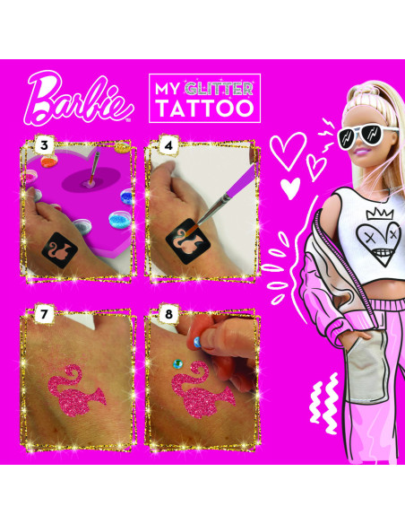 L100958,Setul meu de tatuaje cu sclipici - Barbie