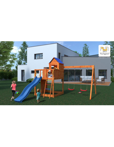 FU05130PT,Complex joaca din lemn 7in1 Fungoo Treehouse