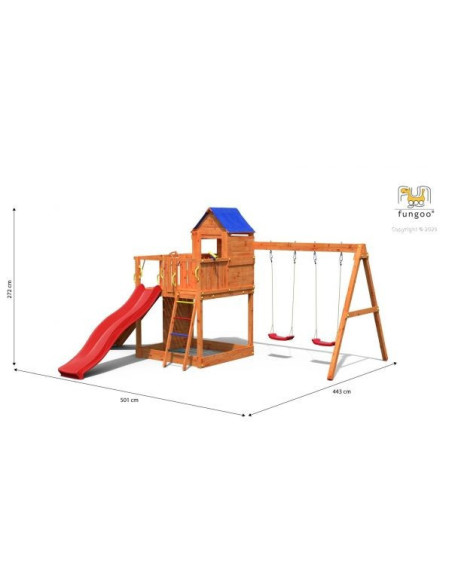 FU05130PT,Complex joaca din lemn 7in1 Fungoo Treehouse