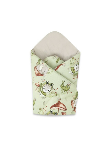 BN-6426972023337,Qmini - Paturica de infasat cu doua fete, Cu multiple utilizari, Cu inchidere arici velcro, Dimensiune 75x75 cm