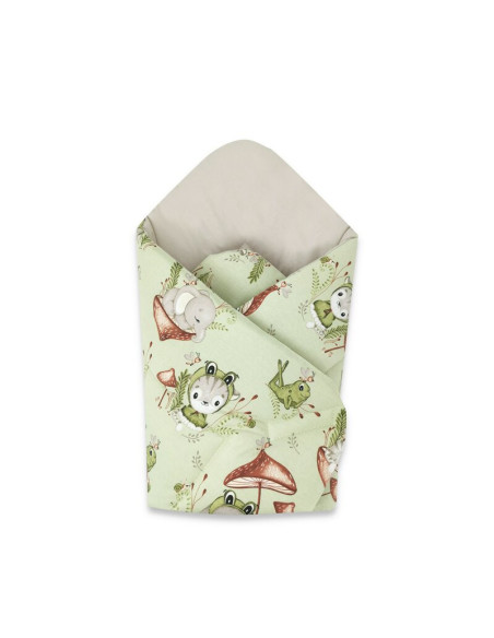 BN-6426972023337,Qmini - Paturica de infasat cu doua fete, Cu multiple utilizari, Cu inchidere arici velcro, Dimensiune 75x75 cm