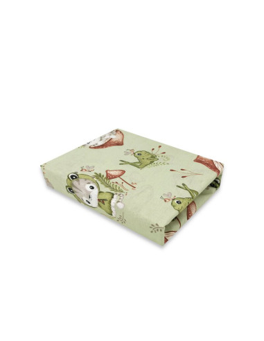 BN-6426972023399,Qmini - Cearceaf cu elastic pentru patut co-sleeper, Timon, Dimensiune 87 x 51 cm, Din bumbac certificat Oeko T