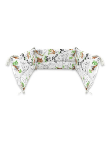 BN-6426972023610,Qmini - Aparatoare pentru patut 120x60 cm, Din bumbac certificat Oeko Tex Standard 100, 180x30 cm, Cu panglici,