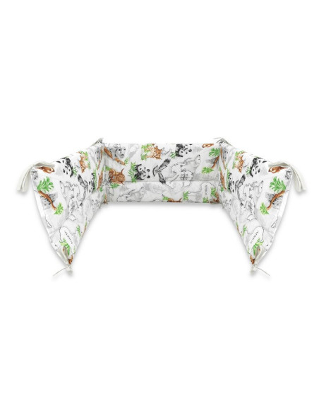 BN-6426972023610,Qmini - Aparatoare pentru patut 120x60 cm, Din bumbac certificat Oeko Tex Standard 100, 180x30 cm, Cu panglici,