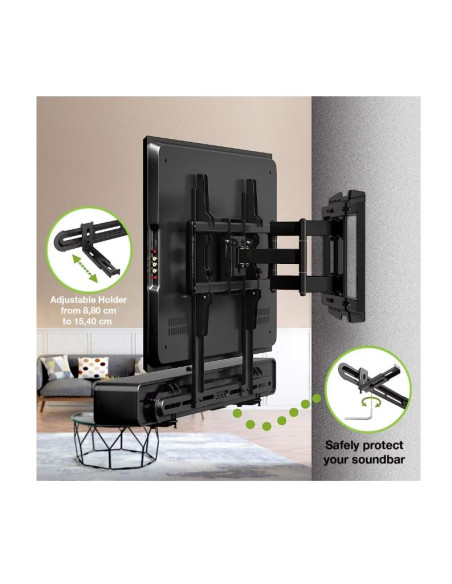 ICA-SP-SB06,Suport universal pentru soundbar, reglabil, 3 variante instalare, Negru