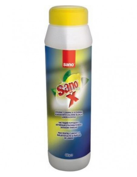 Praf de curatat cu parfum de lamaie, SANO X Powder 600g Praf de curatat cu parfum de lamaie, SANO X Powder 600g