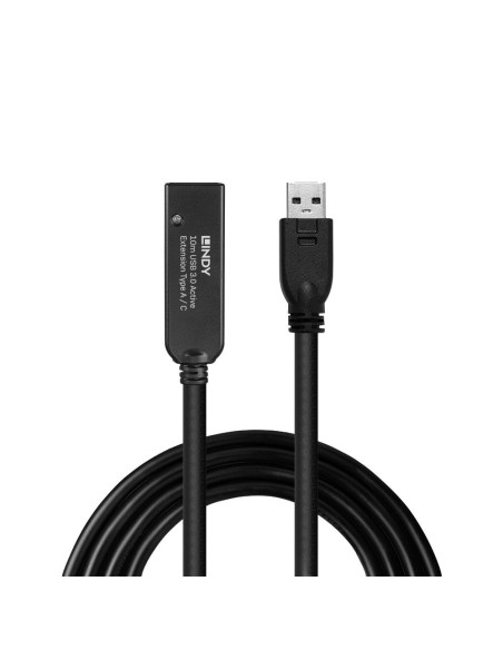 LY-43376,Lindy 43376, 10 m, USB A, USB C, USB 3.2 Gen 1 (3.1 Gen 1), 5000 Mbit/s, Negru