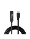 LY-43376,Lindy 43376, 10 m, USB A, USB C, USB 3.2 Gen 1 (3.1 Gen 1), 5000 Mbit/s, Negru