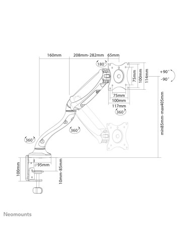 NM-D500BLACK,Suport monitor/ TV Neomounts Brat de birou pt monitor NM 10-30" 6kg "NM-D500BLACK"