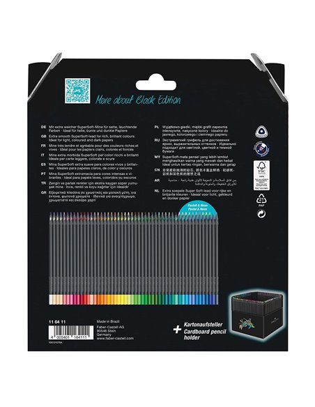 FC116411,Creioane colorate 100 bucati/set, Black Edition Faber-Castell