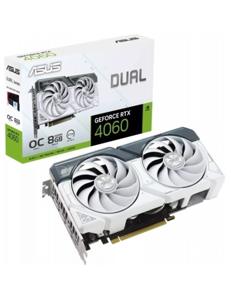 DUAL-RTX4060-O8G-WHITE,Placa video ASUS nVidia GeForce RTX 4060 Dual OC White 8GB, GDDR6, 128bit