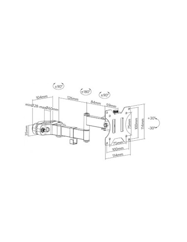 ICA-LCD110BK,Suport pentru TV / LCD/ LED de perete, brat 3 articulatii, Techly, 17-32 inch, mobil, Negru, ICA-LCD 110BK