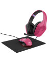 TR-25179,Kit Trust GXT790P TRIDOX 3-IN-1 - Mouse Optic, USB, Pink + Casti cu microfon, USB, Roz + Mouse Pad, Negru