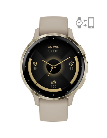 010-02785-02,Ceas Garmin Venu 3S French Gray Soft Gold 010-02785-02