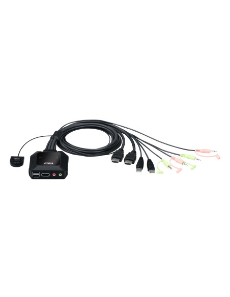CS22H,KVM switch ATEN CS22H, 4096 x 2160 Pixel, 4K Ultra HD, 3,47 W, Negru