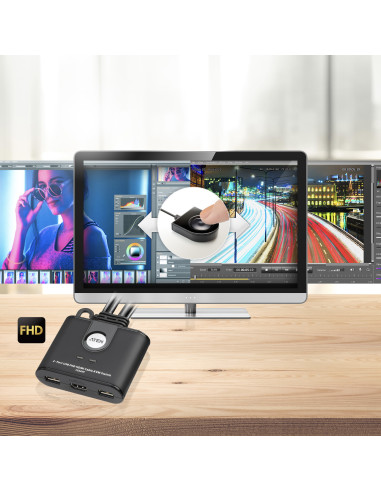 CS22HF,KVM switch ATEN CS22HF, 1920 x 1200 Pixel, Full HD, 1,5 W, Negru