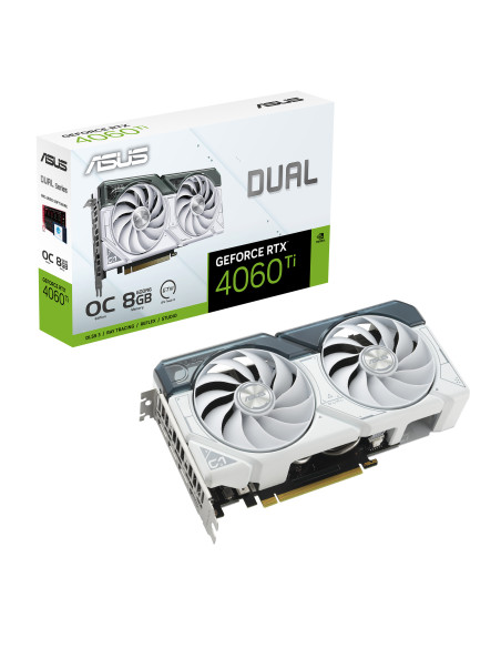 DUAL-RTX4060TI-O8G-WHITE,Placa video Asus VGA PCIE16 RTX4060TI 8GB GDDR6/DUAL-RTX4060TI-O8G-WHITE "DUAL-RTX4060TI-O8G-WHITE"
