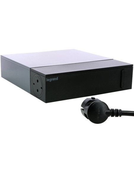 LN694515,Priza/prelungitor Legrand 8x Schuko, 2m, negru, pentru TV-Multimedia