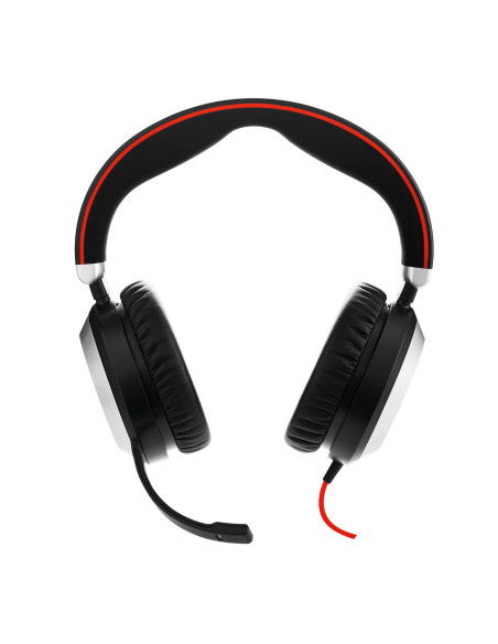 7899-823-109,Casti cu microfon Jabra Evolve 80 MS, USB-A/3.5mm jack, Black-Red