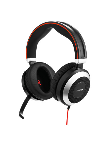 7899-823-109,Casti cu microfon Jabra Evolve 80 MS, USB-A/3.5mm jack, Black-Red