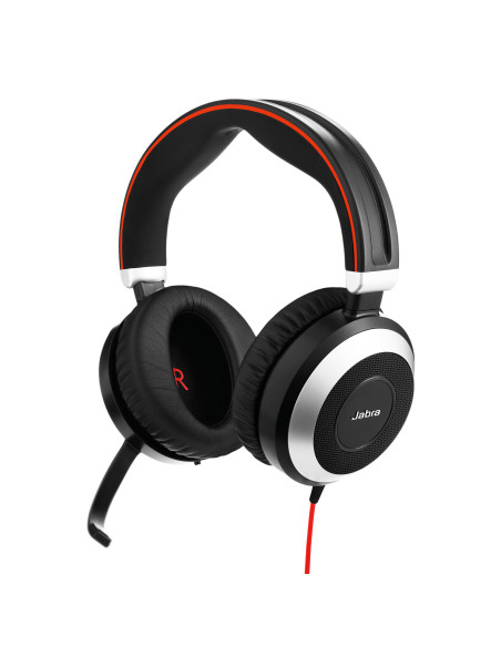 7899-823-109,Casti cu microfon Jabra Evolve 80 MS, USB-A/3.5mm jack, Black-Red