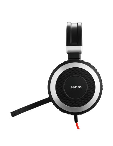7899-823-109,Casti cu microfon Jabra Evolve 80 MS, USB-A/3.5mm jack, Black-Red