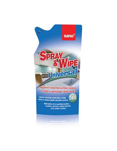 Solutie curatare universala fara clatire Sano Spray & Wipe