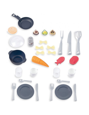S7600312308,Bucatarie Smoby Tefal Evolutive albastru cu accesorii