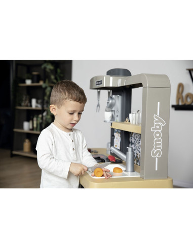 S7600312308,Bucatarie Smoby Tefal Evolutive albastru cu accesorii